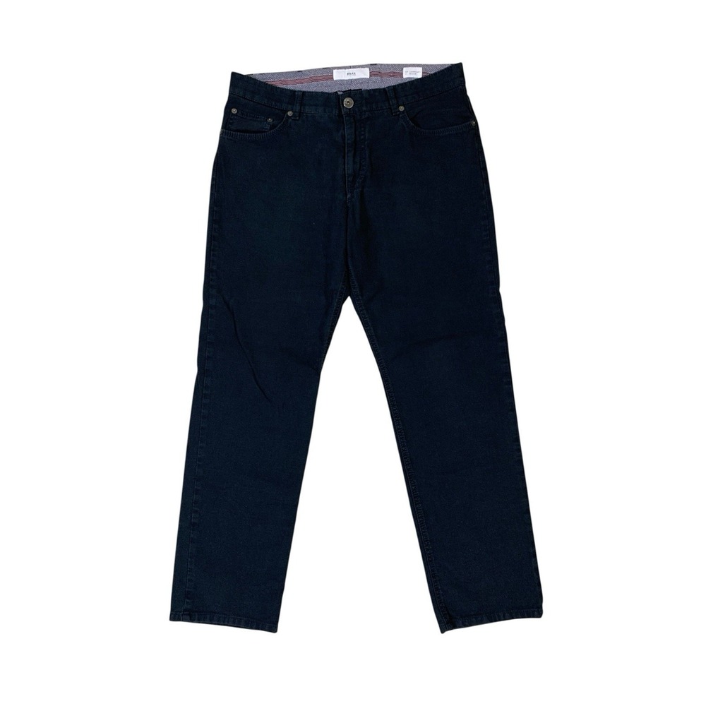 Brax Cooper Fancy Navy Straight Leg Pants 34x32 Regular Fit Classic